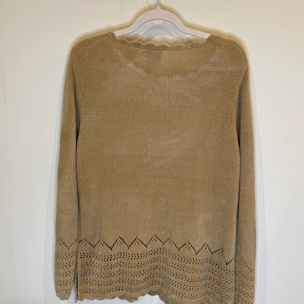 Tradition Tan Coloured Knit & Crochet Sweater
